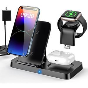 Foldable Wireless Charging Station for iPhone 14/13/12/11/8 Fast Wireless Charge